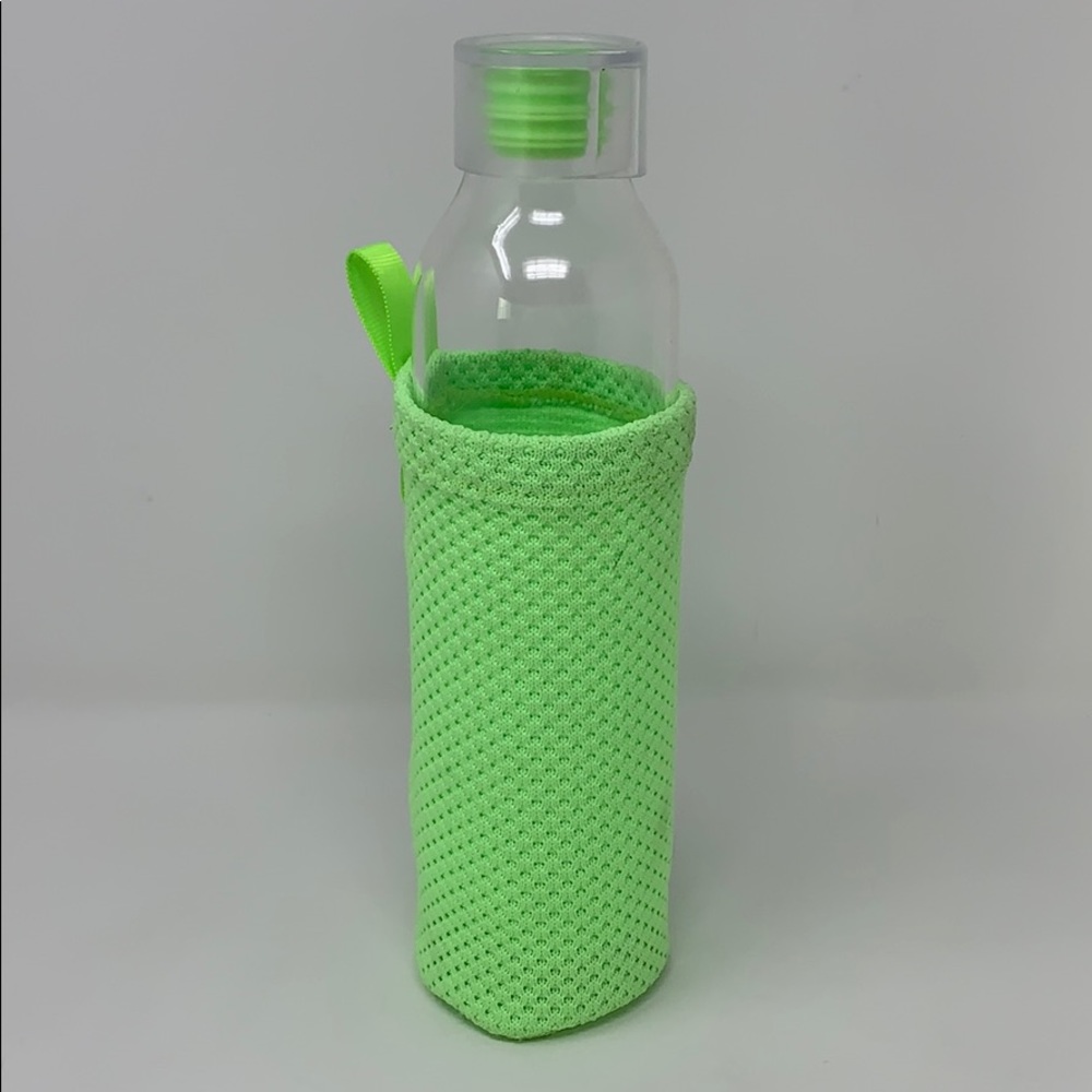 DAVIDsTEA Glass Iced Tea Bottle Lime Green Sleeved